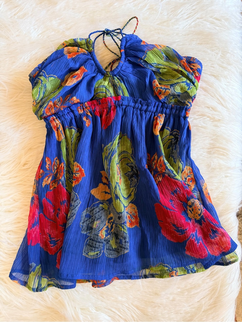 Hollister Blue Floral Halter Blouse